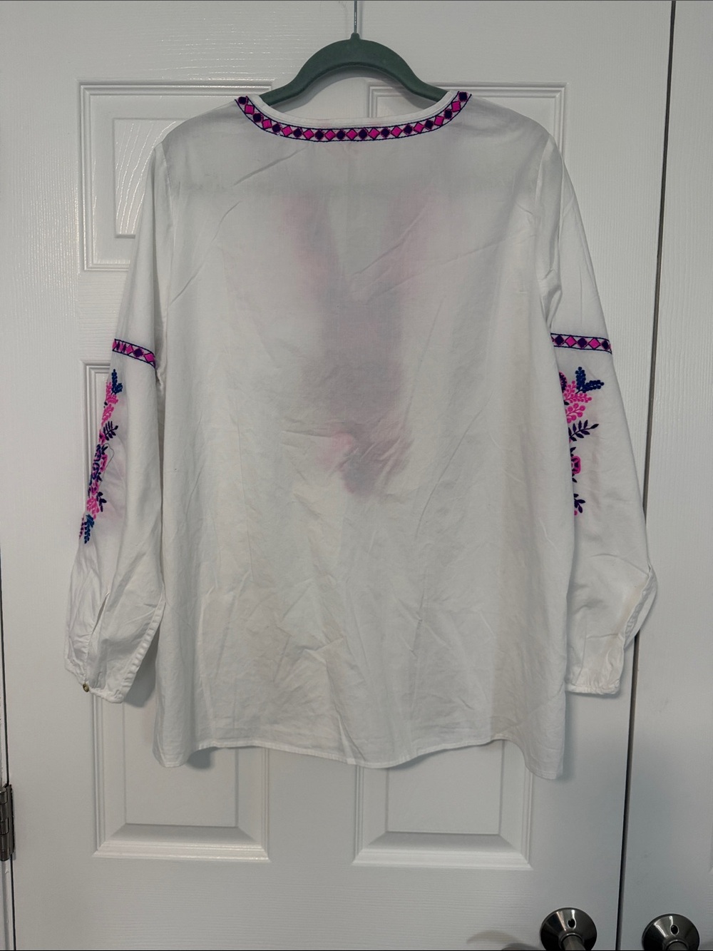 Lilly Pulitzer White Tunic with Pink & Navy Embroidery - Picture 3 of 3